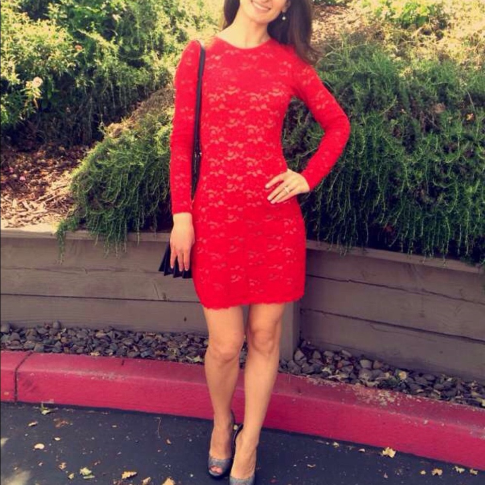 Express lace mini dress
